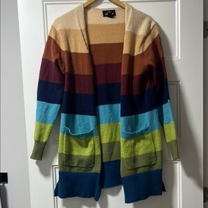 Striped Multicolor Open Cardigan